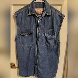 Results Men's Classic Blue Denim S/L Shirt , Size S